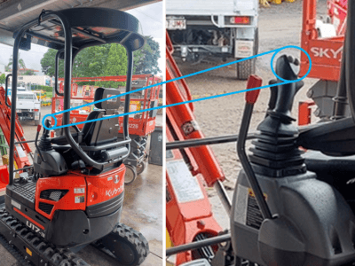 Thumb control for Excavator tilt hitch